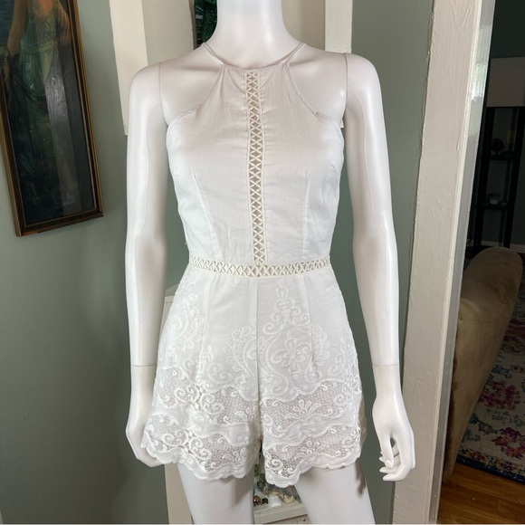 New nwt Sabo Skirt White Lace Romper embroidered XSmall xs - Picture 2 of 12